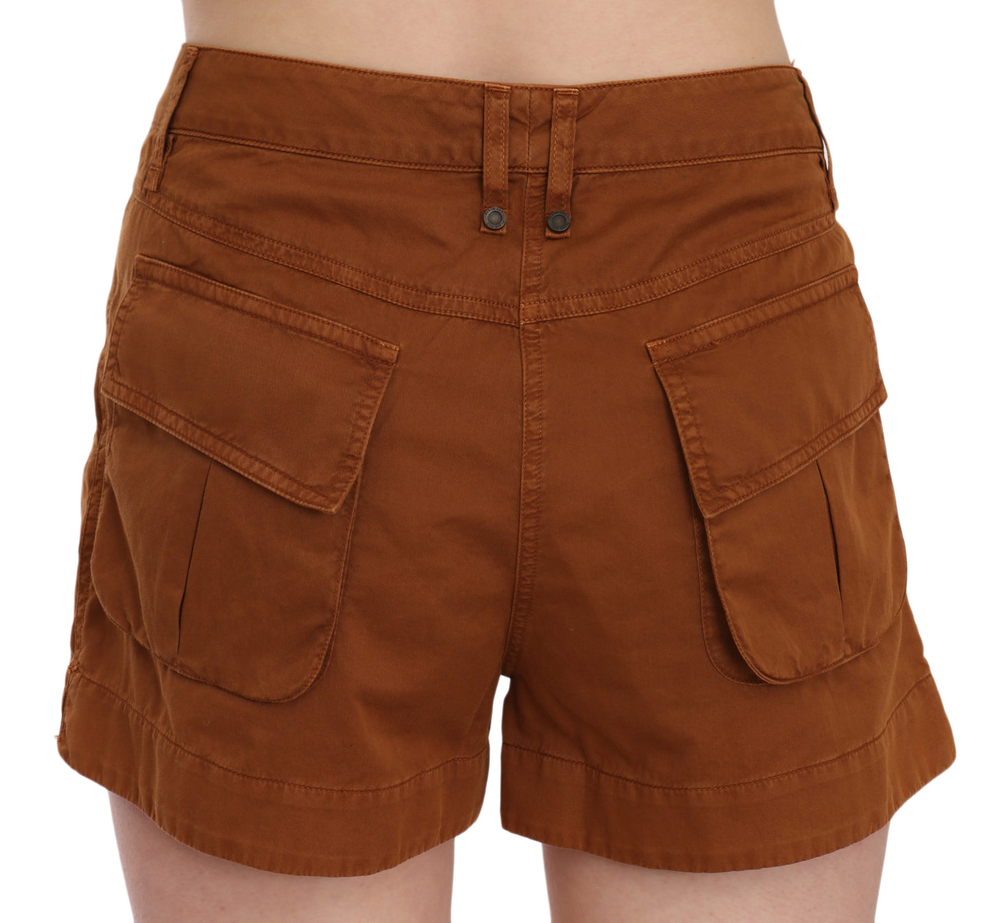 PLEIN SUD Chic Brown Mid Waist Mini Shorts