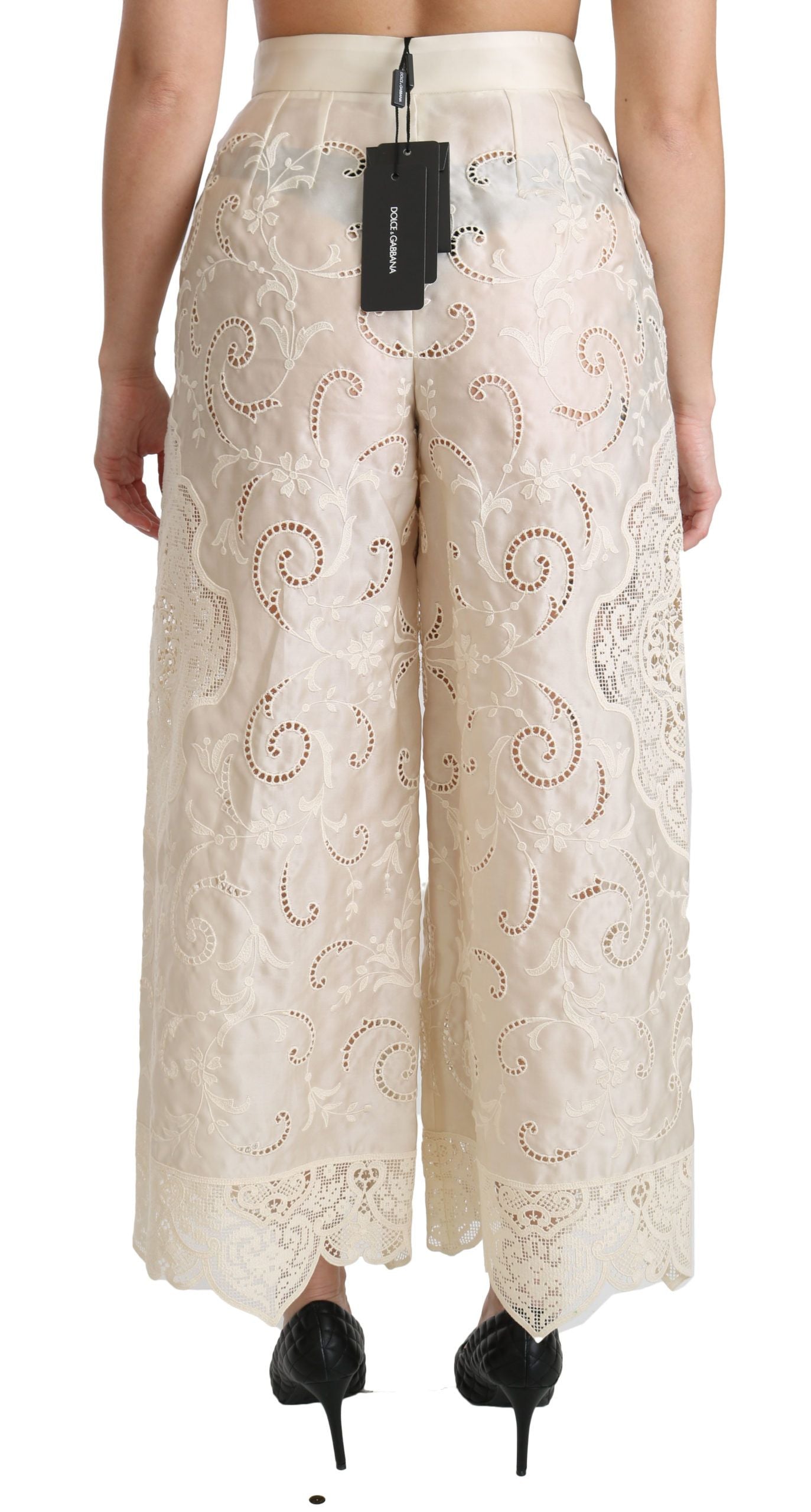 Dolce & Gabbana Elegant High Waist Palazzo Cropped Pants