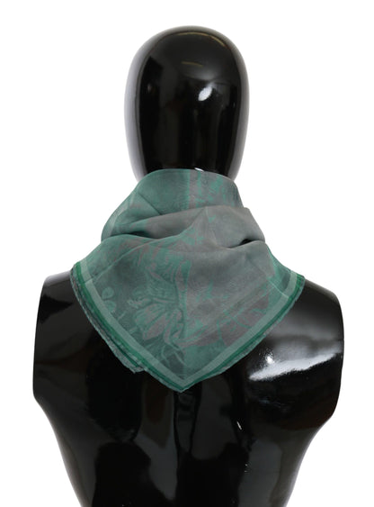 Costume National Elegant Silk Green Printed Scarf