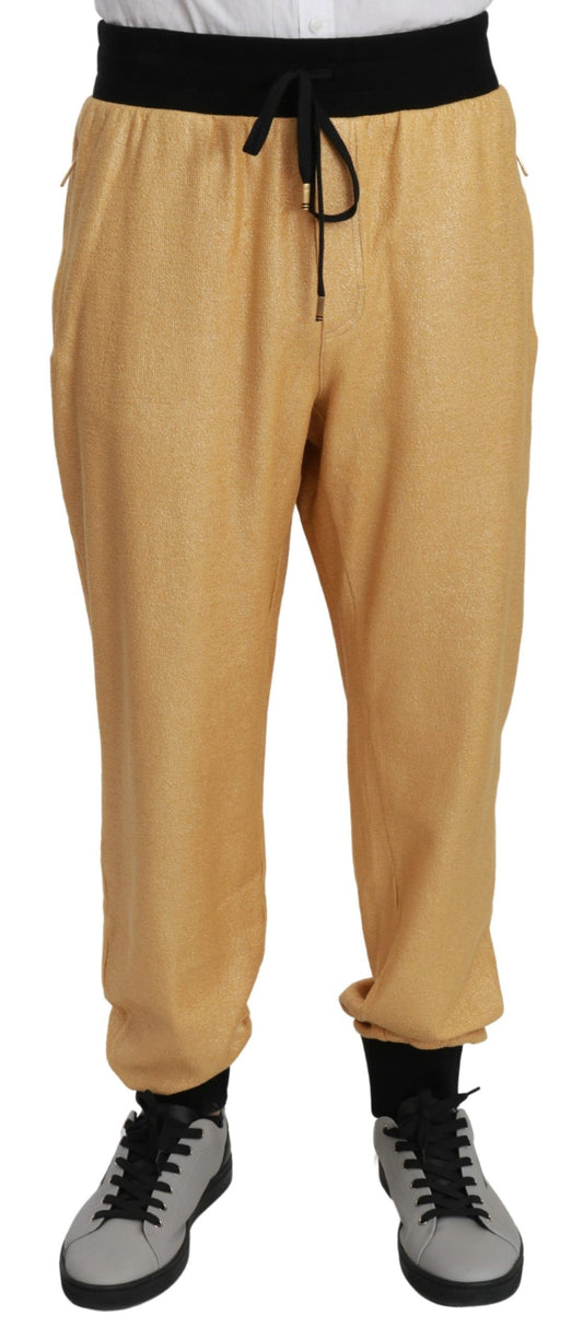 Dolce & Gabbana Elegant Gold Motif Sweatpants