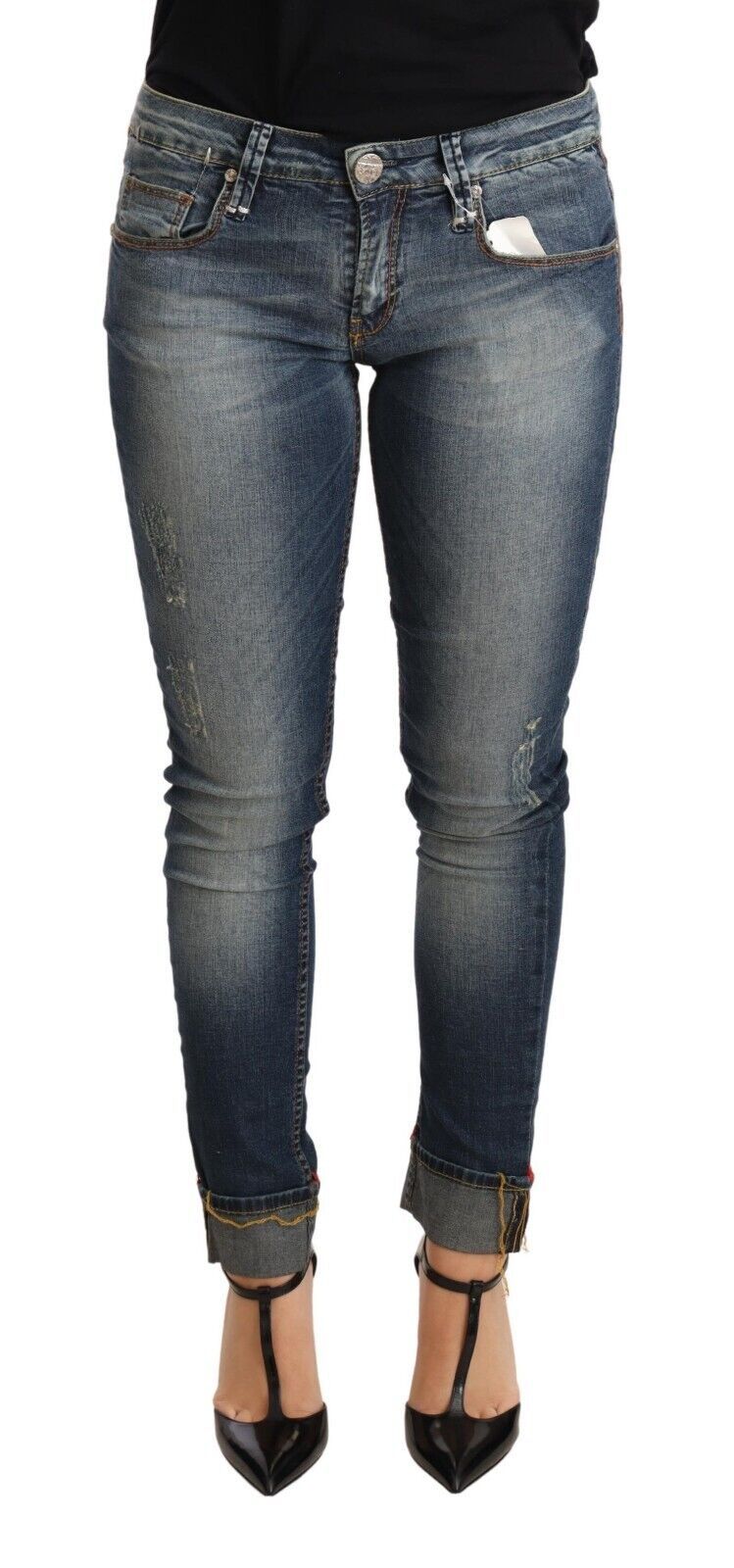 Acht Chic Blue Washed Skinny Denim