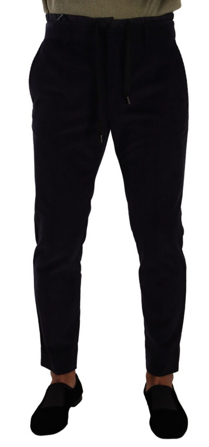 Dolce & Gabbana Slim Fit Luxe Corduroy Pants in Dark Blue