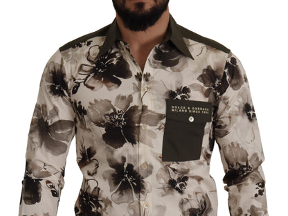 Dolce & Gabbana Floral Print Casual Cotton Shirt