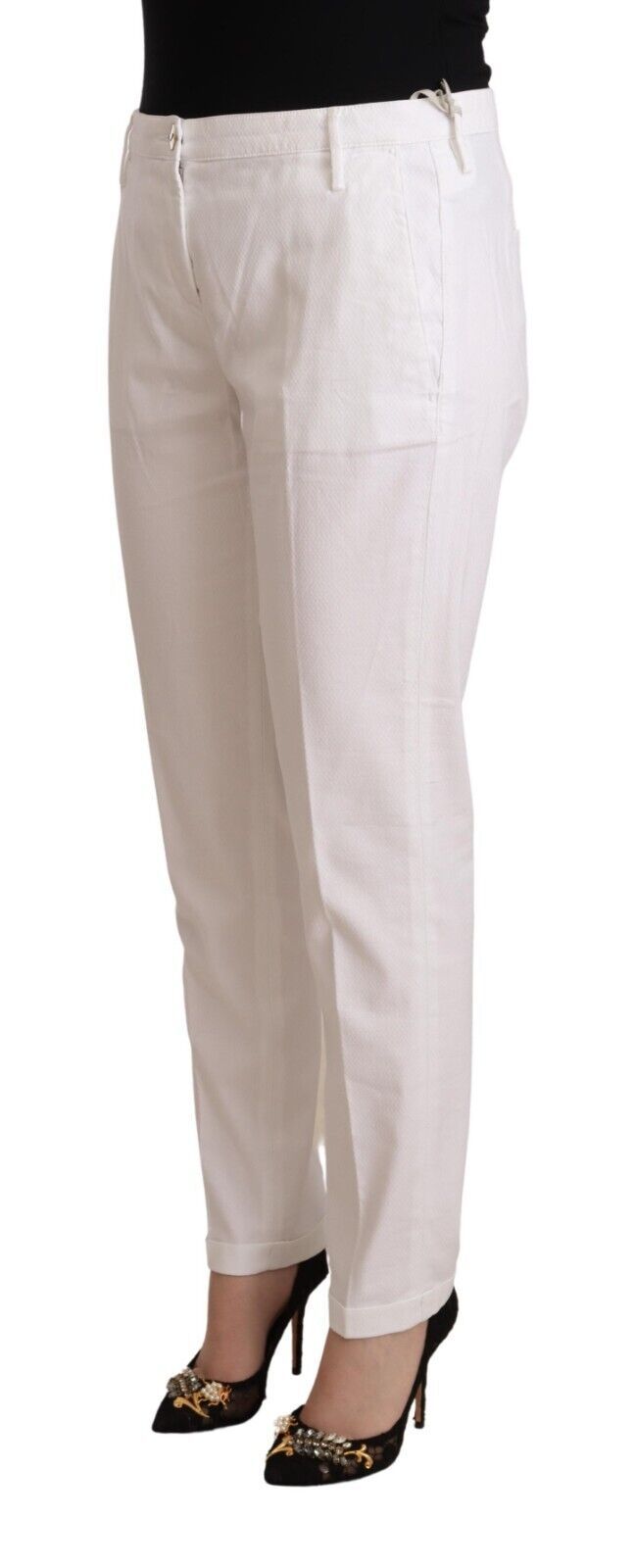 Jacob Cohen Elegant Mid Waist Tapered Trousers