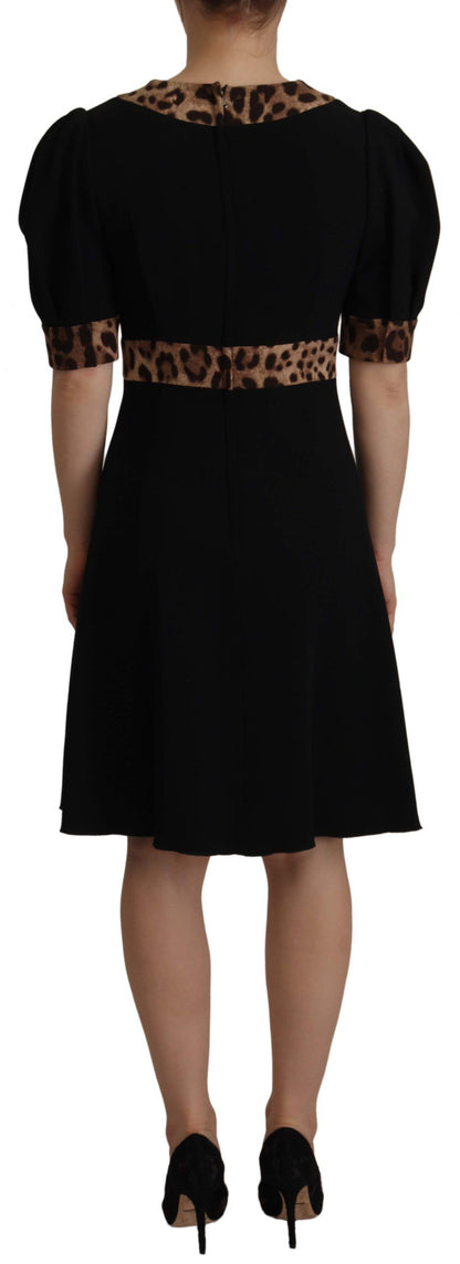 Dolce & Gabbana Elegant Black V-Neck A-Line Dress