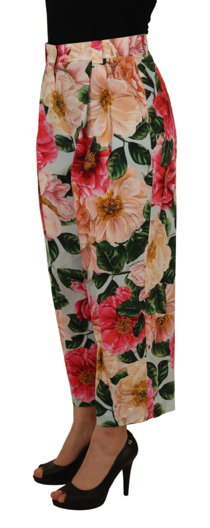 Dolce & Gabbana Exquisite Silk High Waist Pants