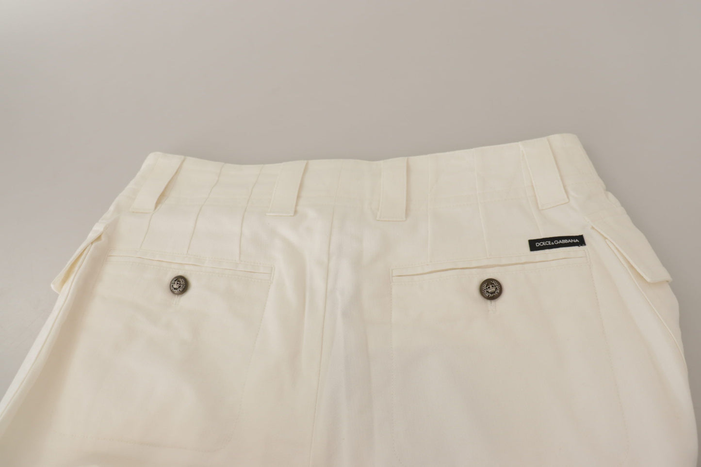 Dolce & Gabbana Elegant White High-Waist Tapered Trousers