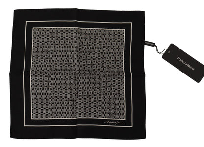 Dolce & Gabbana Elegant Black Silk Geometric Scarf for Men