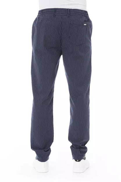 Baldinini Trend Blue Cotton Men Pant