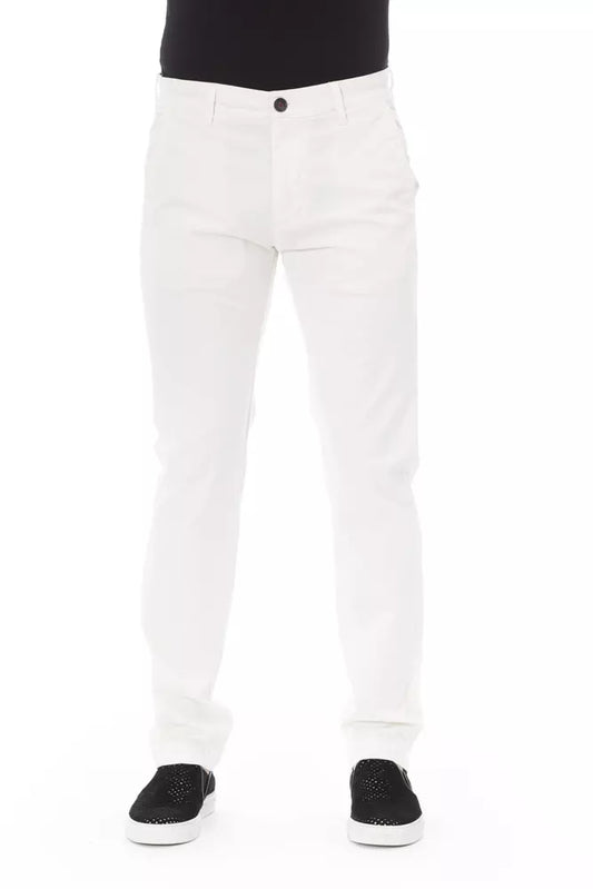 Baldinini Trend White Cotton Men Chino Pants