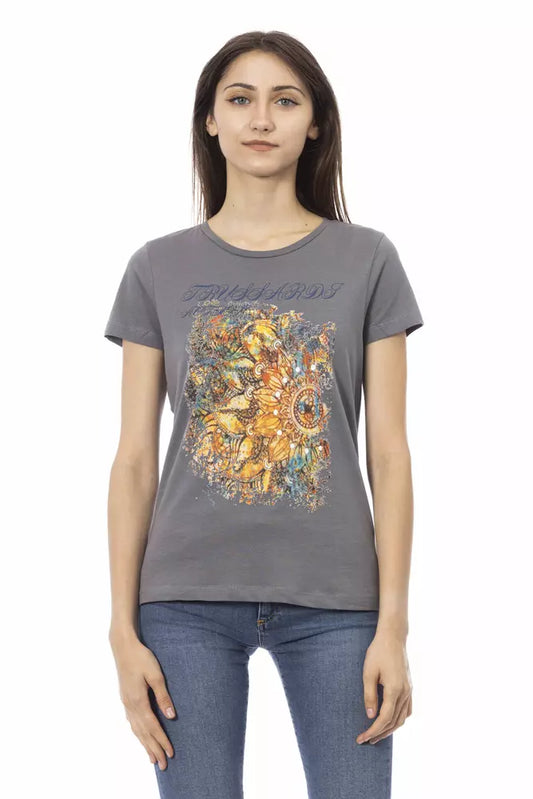 Trussardi Action Gray Cotton Women T-Shirt