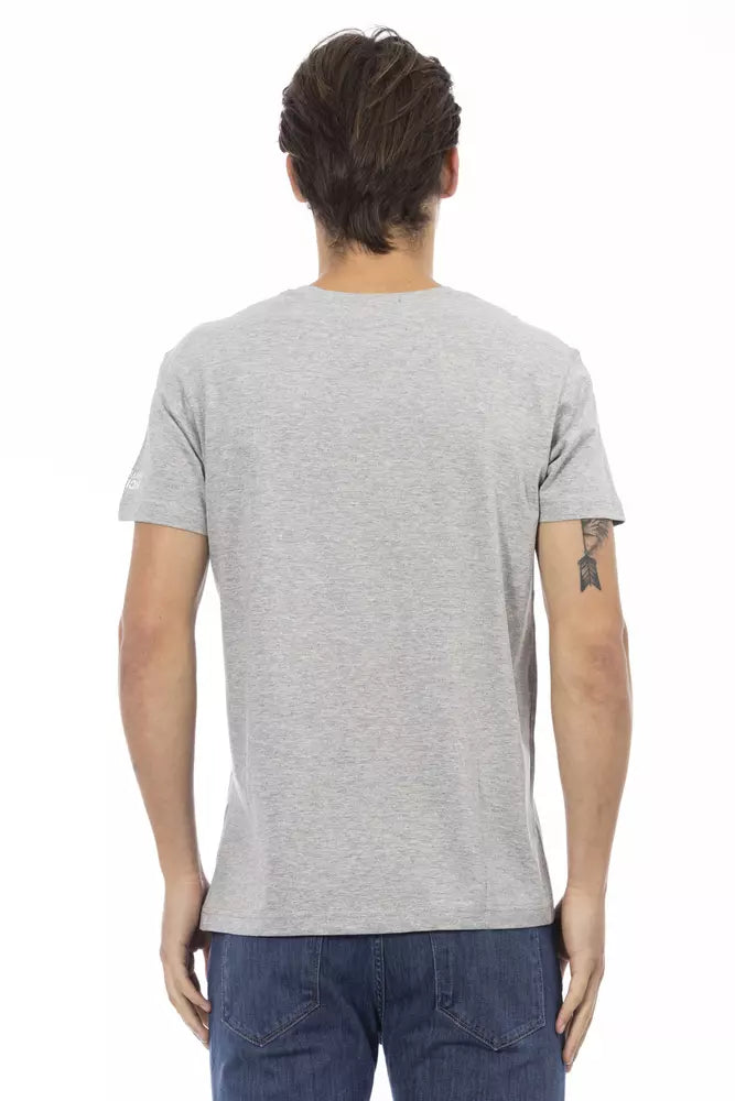 Trussardi Action Gray Cotton Men T-Shirt