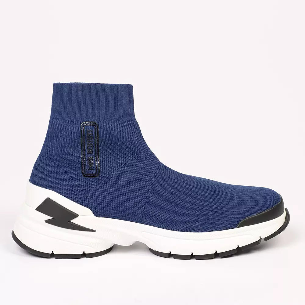 Neil Barrett Electric Bolt Sock Sneakers in Blue