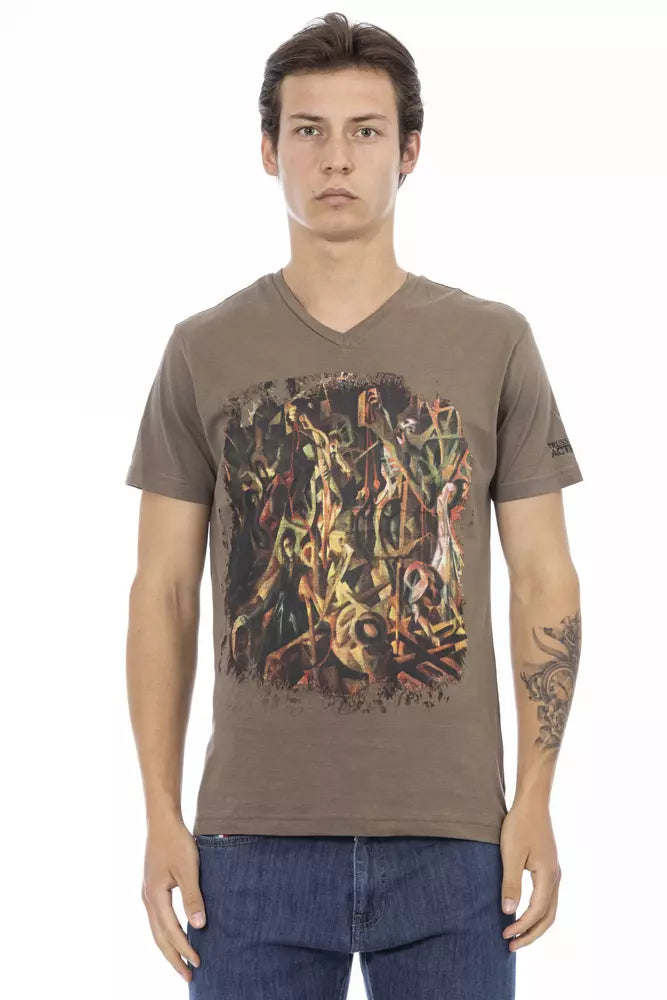 Trussardi Action Brown Cotton Men T-Shirt