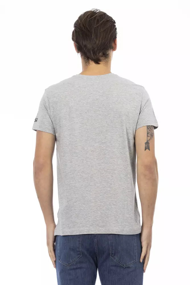 Trussardi Action Gray Cotton Men T-Shirt