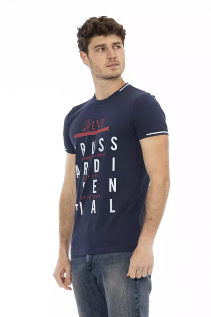 Trussardi Action Blue Cotton Men T-Shirt