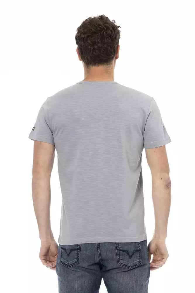 Trussardi Action Gray Cotton Men T-Shirt