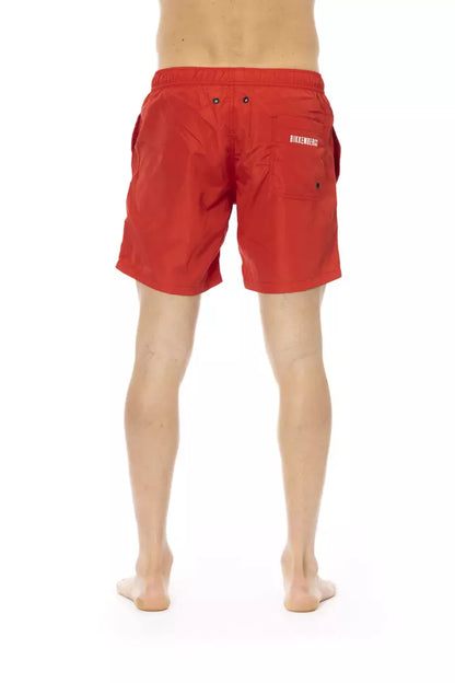 Bikkembergs Red Polyester Men Swim Short