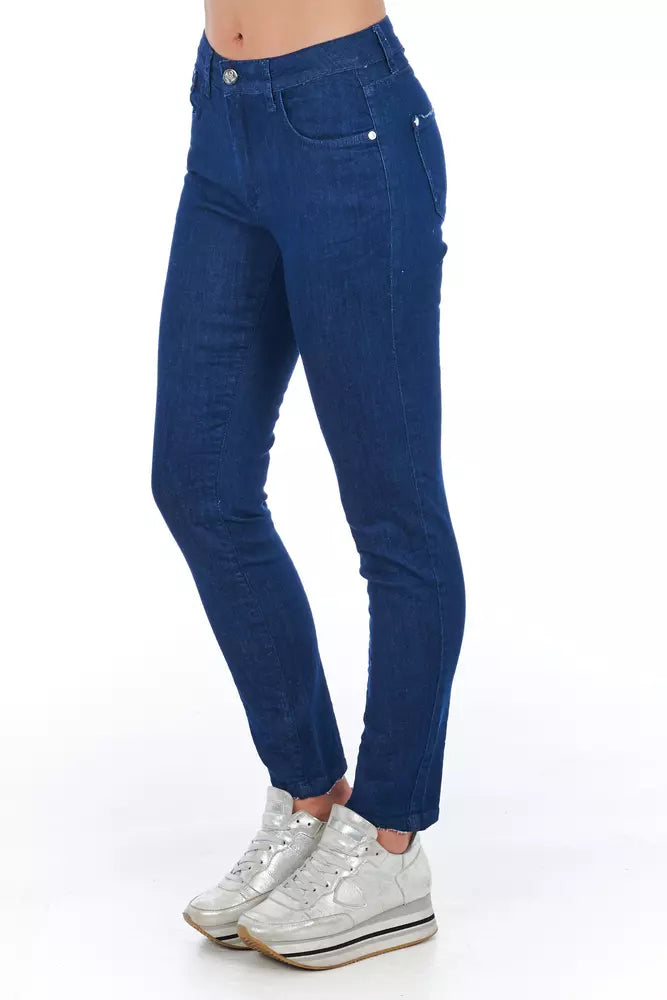 Frankie Morello Blue Cotton Women Jeans