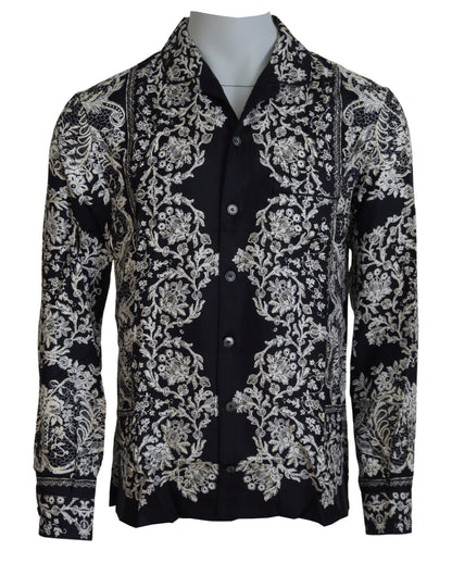 Dolce & Gabbana Elegant Satin Floral Baroque Shirt