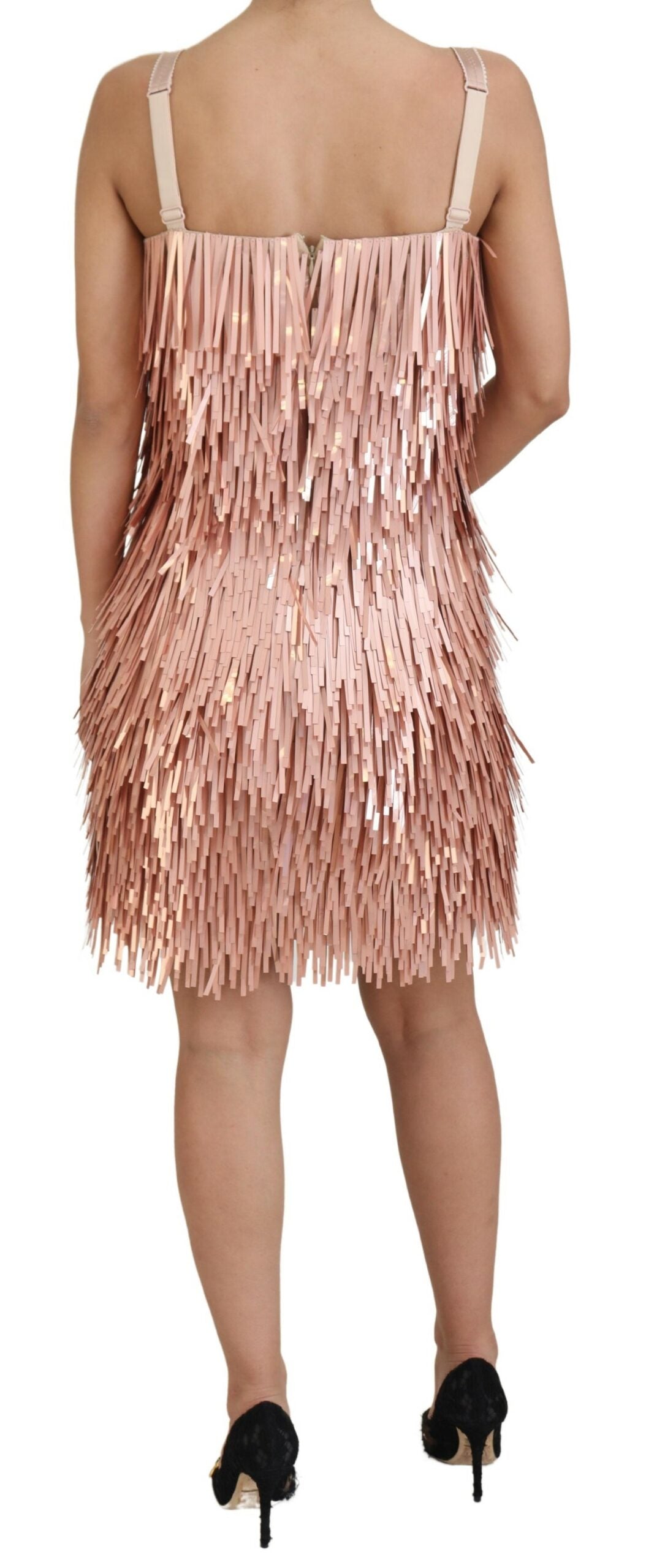 Dolce & Gabbana Elegant Pink A-Line Tinsel Dress