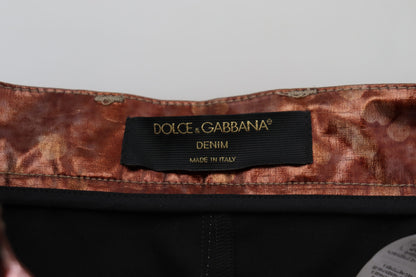 Dolce & Gabbana High Waist Skinny Jeans in Metallic Bronze