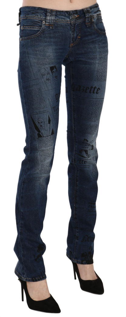 John Galliano Chic Blue Gazette Skinny Denim