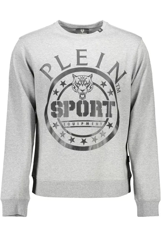 Plein Sport Gray Cotton Men Sweater