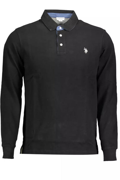 U.S. POLO ASSN. Black Cotton Men Polo Shirt