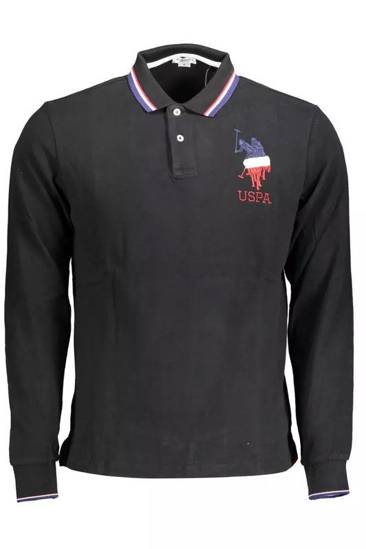 U.S. POLO ASSN. Black Cotton Men Polo Shirt