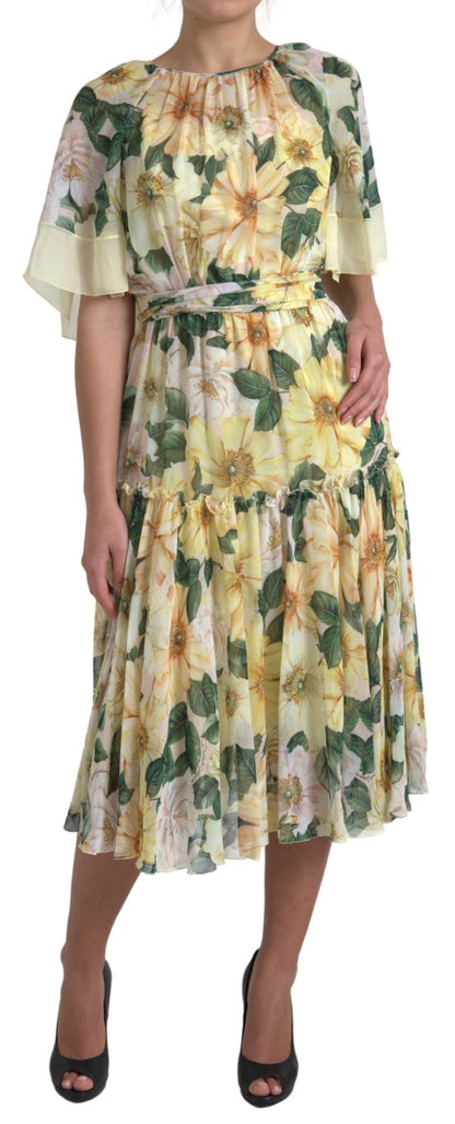 Dolce & Gabbana Elegant Silk Floral Maxi Dress