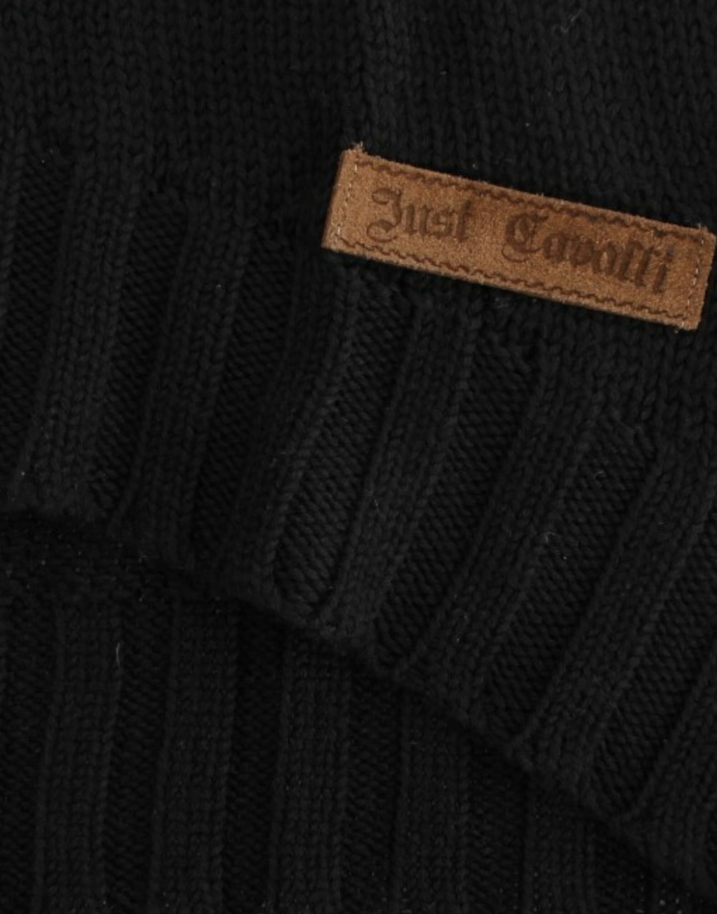 Cavalli Alluring Black Knitted Crew Neck Sweater - Obsession Luxury