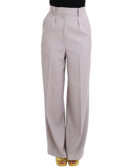 Cavalli Sophisticated High Waisted Gray Pants - Obsession Luxury