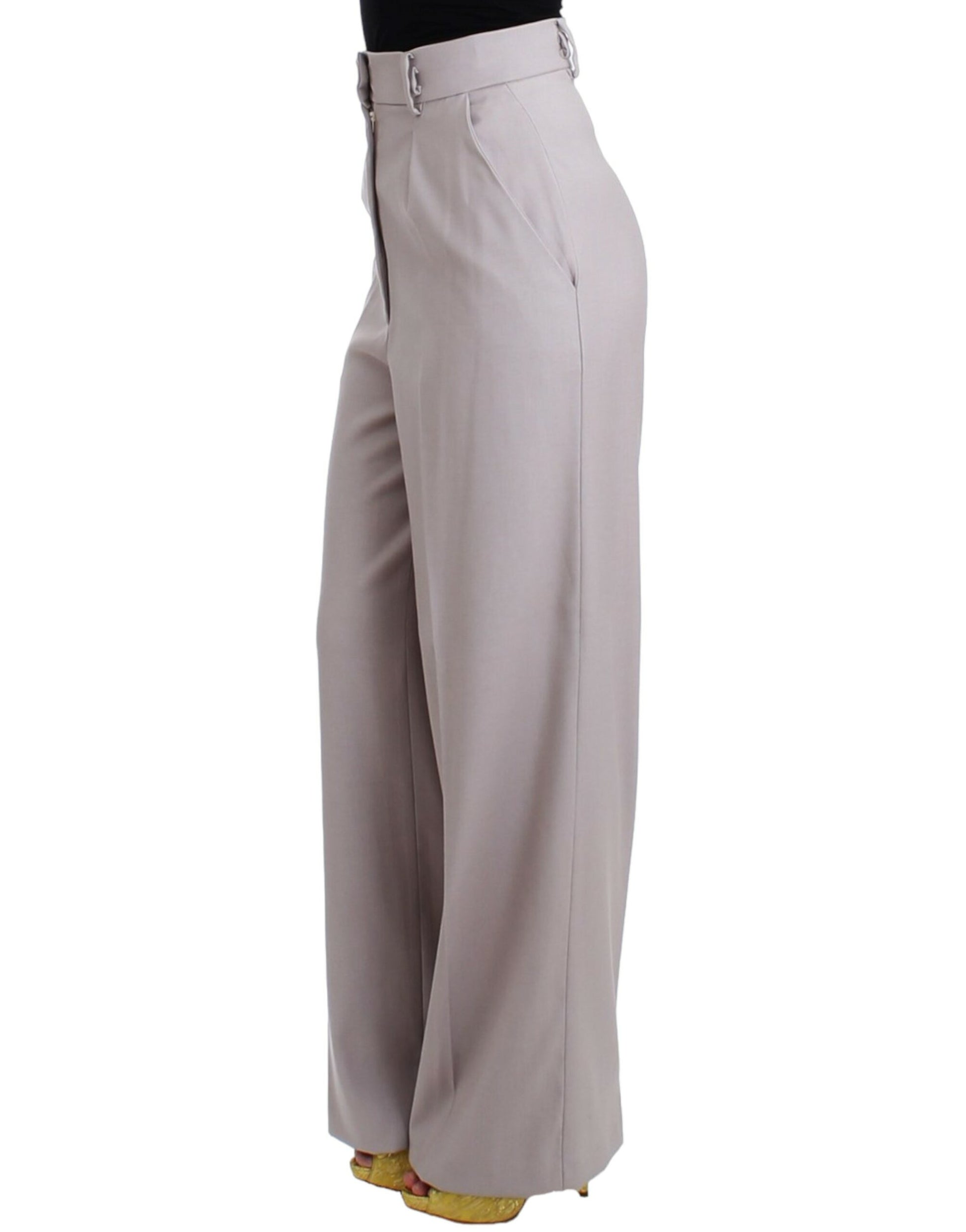 Cavalli Sophisticated High Waisted Gray Pants - Obsession Luxury