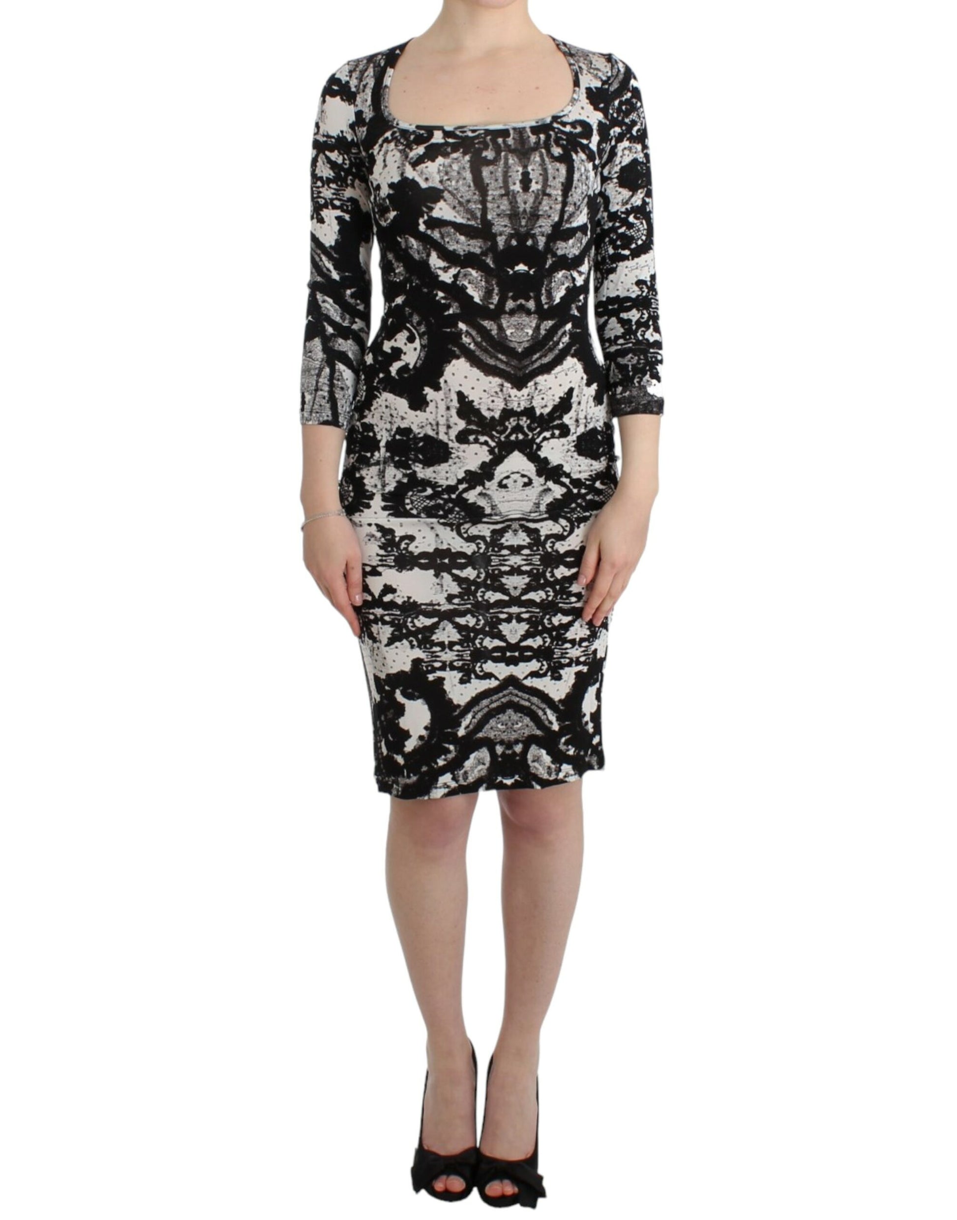 Cavalli Elegant Printed Jersey Sheath Dress - Obsession Luxury