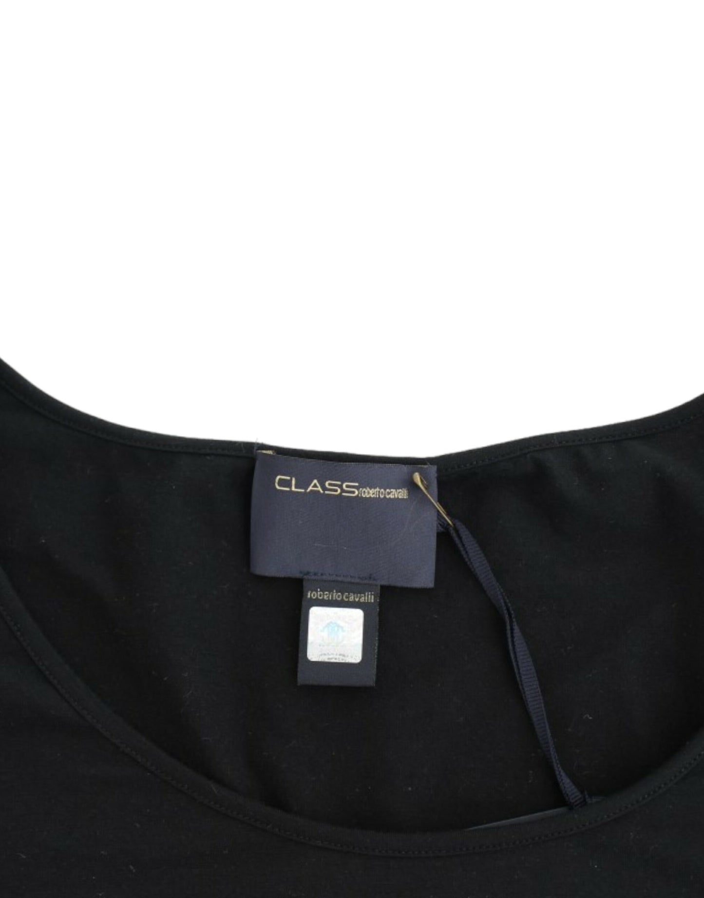 Cavalli Elegant Cap Sleeve Black Top - Obsession Luxury