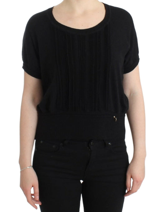 Cavalli Elegant Short Sleeved Black Jumper - Obsession Luxury