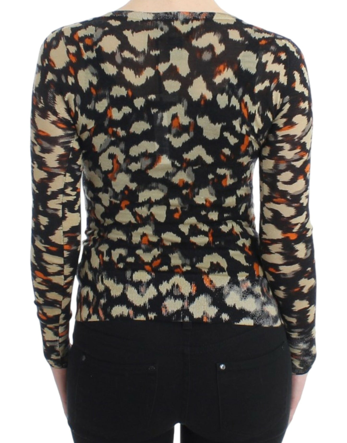 Cavalli Elegant Multicolor V-Neck Wool Jumper - Obsession Luxury