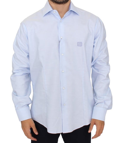 Cavalli Elegant Light Blue Italian Cotton Shirt - Obsession Luxury