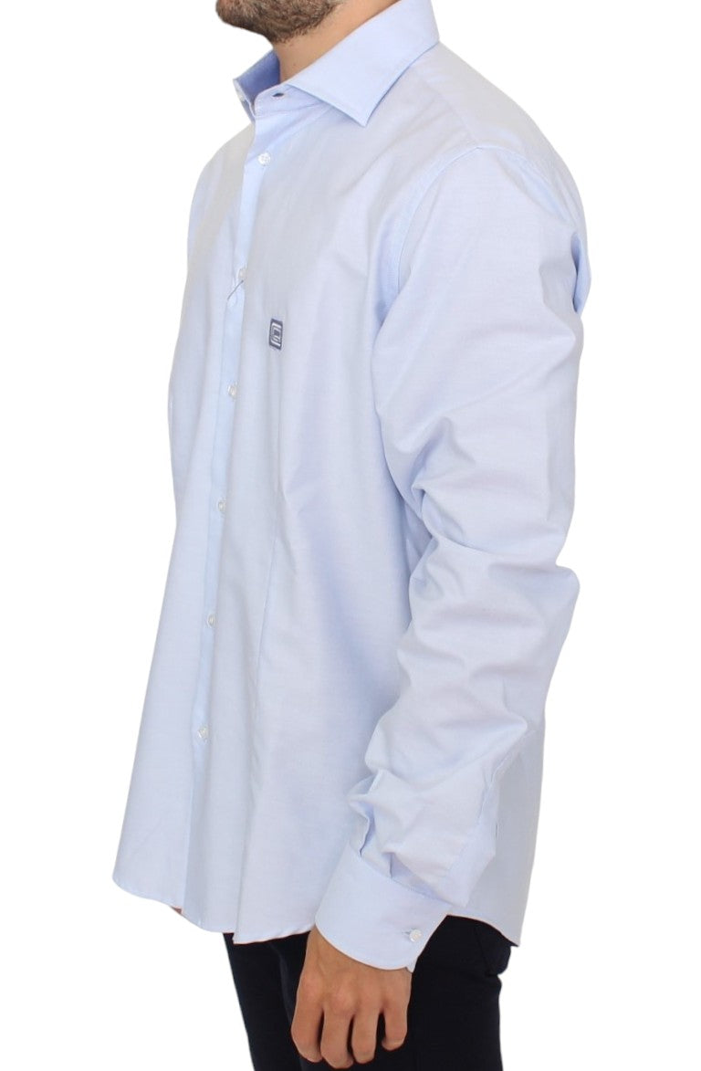 Cavalli Elegant Light Blue Italian Cotton Shirt - Obsession Luxury