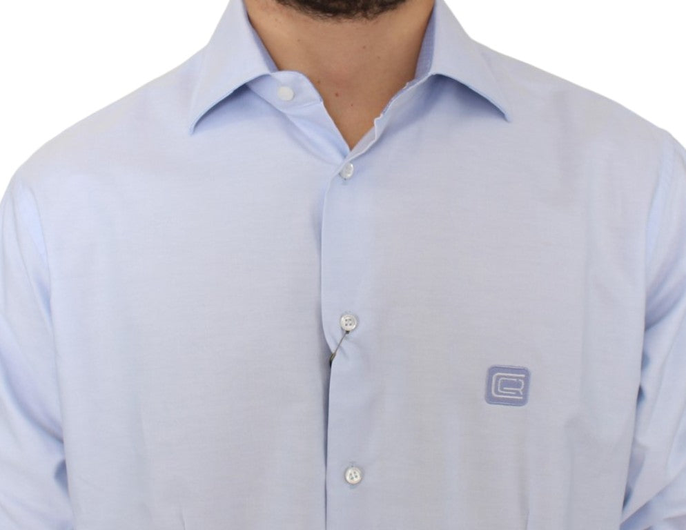 Cavalli Elegant Light Blue Italian Cotton Shirt - Obsession Luxury