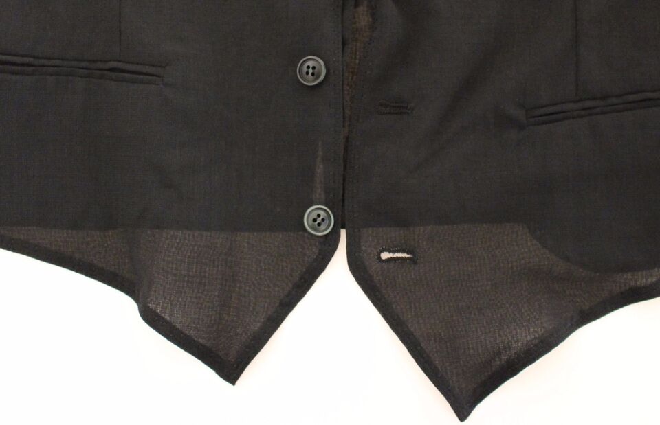 Dolce & Gabbana Elegant Black Wool Dress Vest - Obsession Luxury