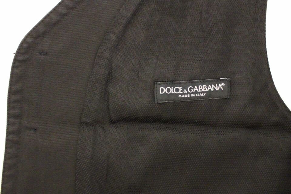 Dolce & Gabbana Elegant Black Cotton Blend Dress Vest - Obsession Luxury