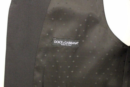 Dolce & Gabbana Elegant Black Wool Silk Dress Vest - Obsession Luxury