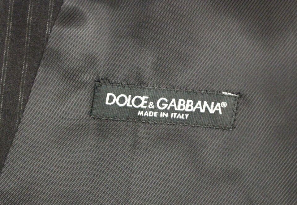 Dolce & Gabbana Elegant Black Striped Wool Dress Vest - Obsession Luxury