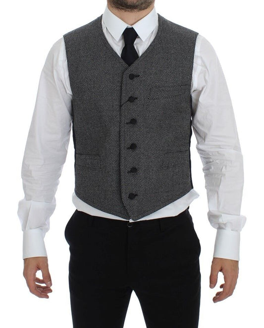 Dolce & Gabbana Elegant Single Breasted Gray Dress Vest - Obsession Luxury