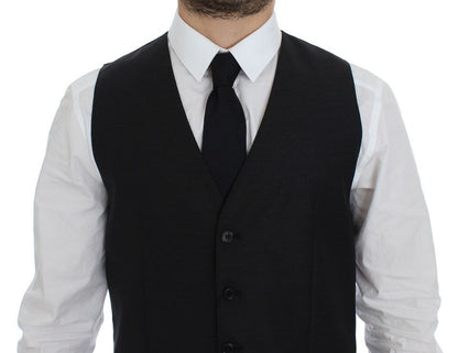 Dolce & Gabbana Elegant Gray Wool Blend Dress Vest - Obsession Luxury