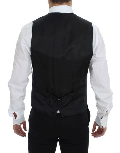 Dolce & Gabbana Elegant Black Wool Formal Dress Vest - Obsession Luxury