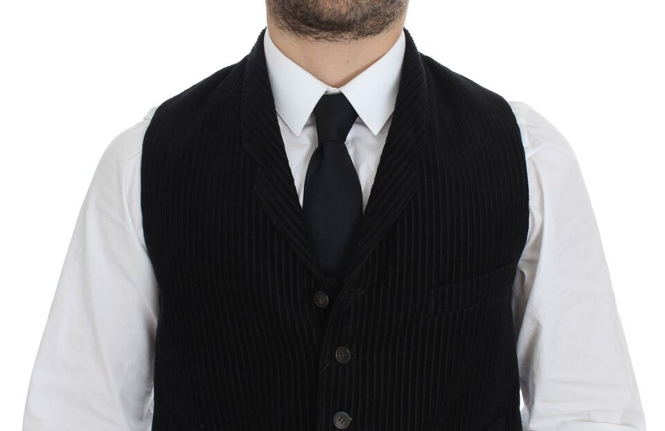 Dolce & Gabbana Elegant Black Manchester Dress Vest - Obsession Luxury