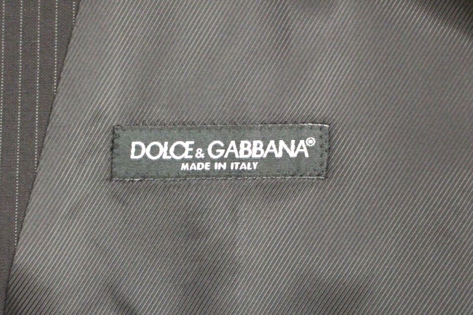 Dolce & Gabbana Elegant Black Striped Wool Dress Vest - Obsession Luxury